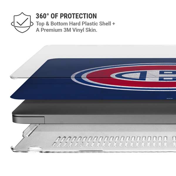 NHL Montreal Canadiens Distressed MacBook Pro 14in (2021-24) Case plus Skin