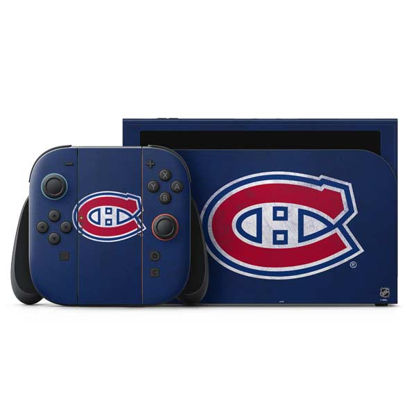 NHL Montreal Canadiens Distressed Nintendo Switch 2 (2025) with Joy-Con Skin