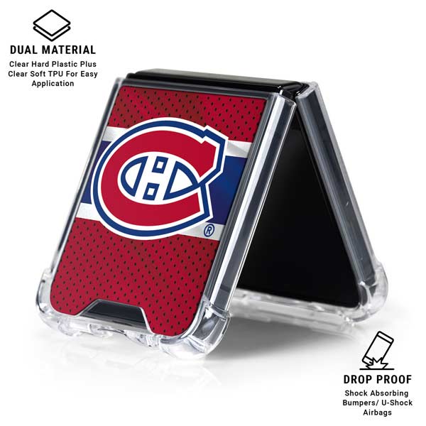 NHL Montreal Canadiens Home Jersey Galaxy Z Flip7 Clear Case
