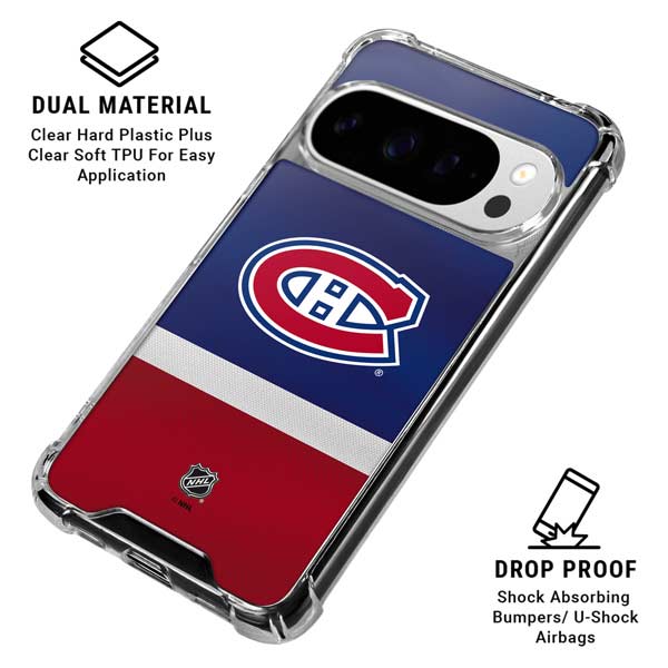 NHL Montreal Canadiens Jersey Google Pixel 10 Pro Clear Case