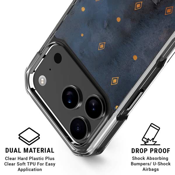 Moon and Stars iPhone 17 Pro Clear Case