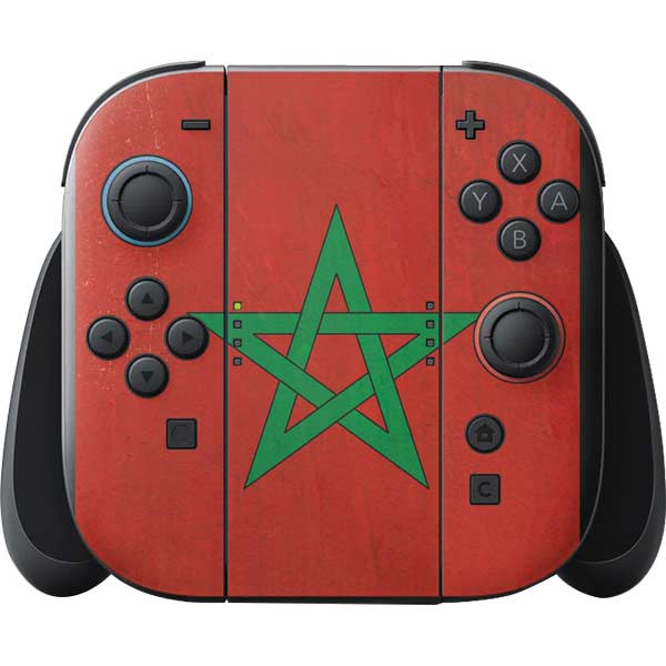 Morocco Flag Distressed Nintendo Switch 2 (2025) with Joy-Con Skin