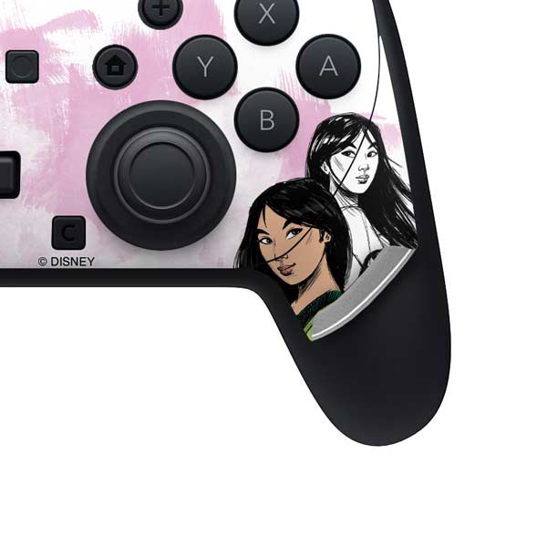 Disney Princess Mulan Sketch Nintendo Switch 2 (2025) Pro Controller Skin