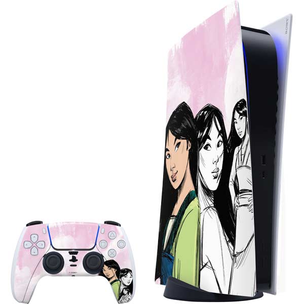 Disney Princess Mulan Sketch PlayStation PS5 Skins