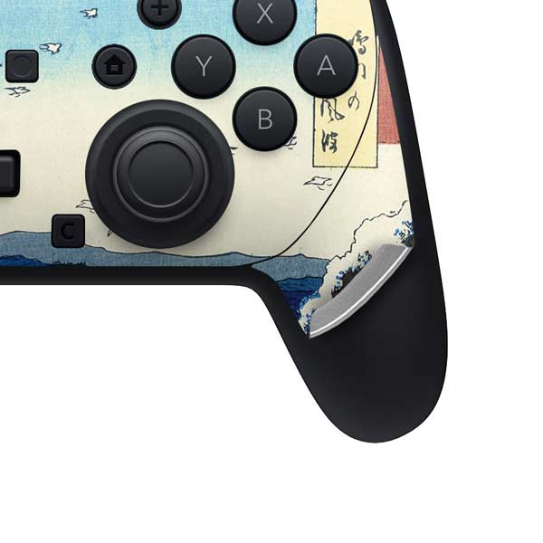 View of the Naruto whirlpools at Awa by Hiroshige Nintendo Switch 2 (2025) Pro Controller Skin