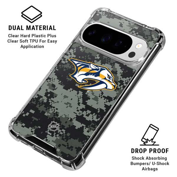 NHL Nashville Predators Camo Google Pixel 10 Pro XL Clear Case