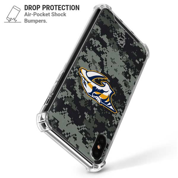 NHL Nashville Predators Camo iPhone X/XS Clear Case