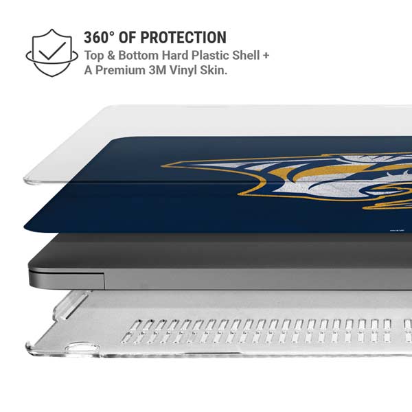 NHL Nashville Predators Distressed MacBook Pro 14in (2021-24) Case plus Skin