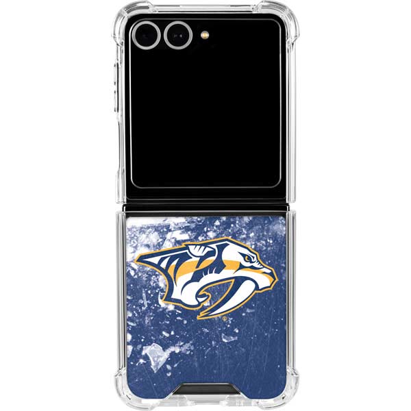 NHL Nashville Predators Frozen Galaxy Z Flip7 Clear Case