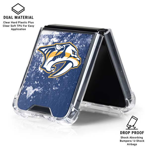 NHL Nashville Predators Frozen Galaxy Z Flip7 Clear Case