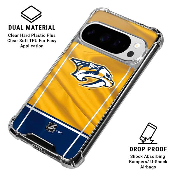 NHL Nashville Predators Jersey Google Pixel 10 Pro Clear Case