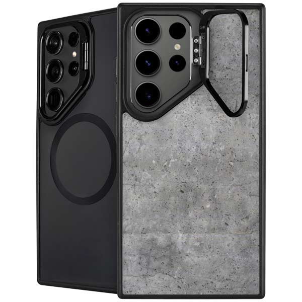 Natural Grey Concrete Galaxy S26 Ultra Kickstand Case
