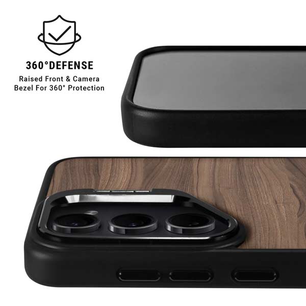 Natural Walnut Wood Galaxy S26 Plus Kickstand Case