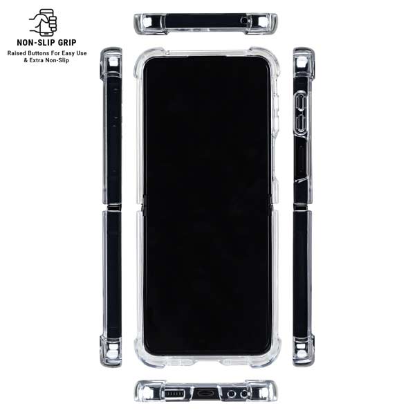 Natural Walnut Wood Galaxy Z Flip7 Clear Case