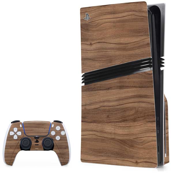 Natural Walnut Wood PlayStation PS5 Skins