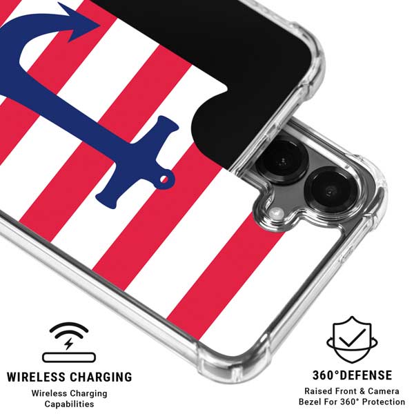 Nautical Stripes Galaxy S26 Clear Case