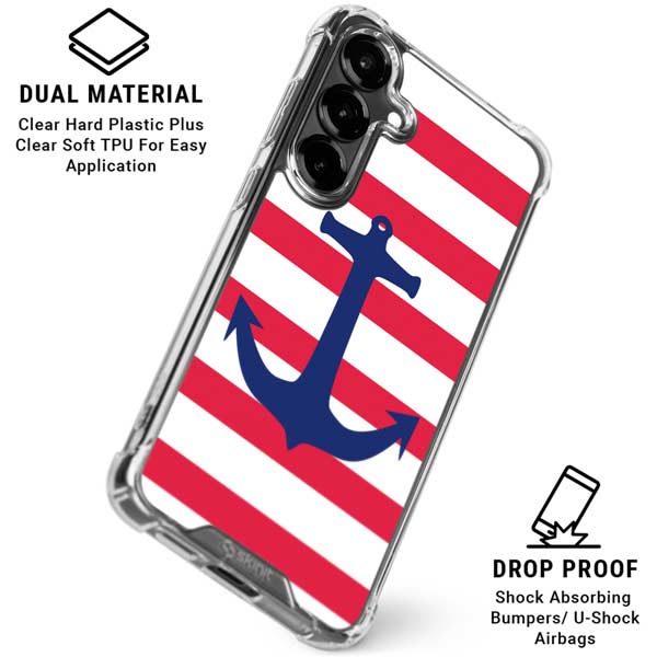 Nautical Stripes Galaxy S26 Clear Case