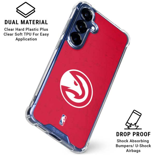 NBA Atlanta Hawks Distressed Galaxy S25 Plus Clear Case
