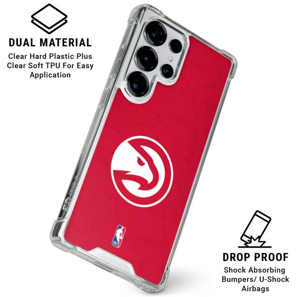 NBA Atlanta Hawks Distressed Galaxy S25 Ultra Clear Case