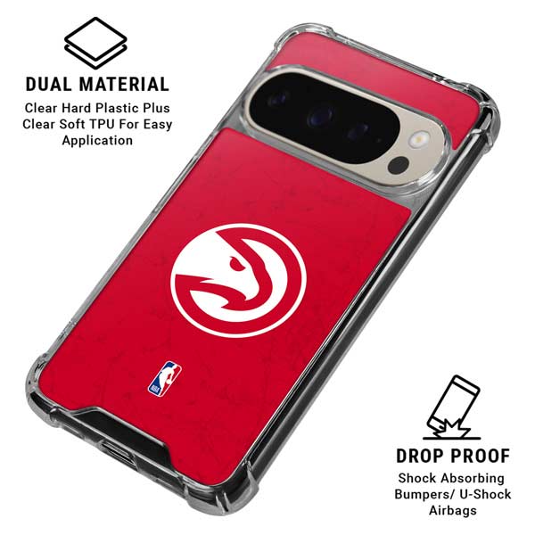 NBA Atlanta Hawks Distressed Google Pixel 9 Pro XL Clear Case