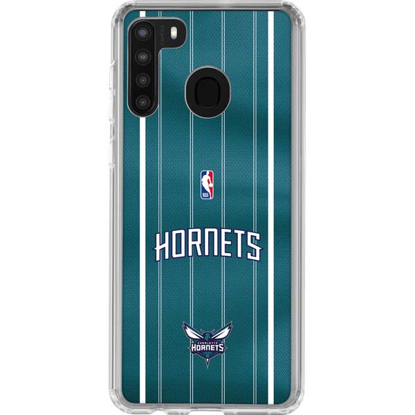 NBA Charlotte Hornets Jersey Galaxy A21 Clear Case