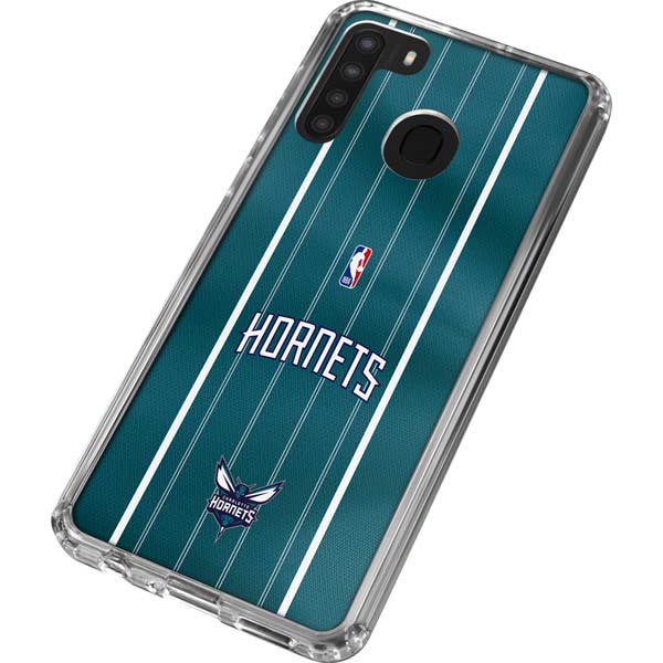 NBA Charlotte Hornets Jersey Galaxy A21 Clear Case