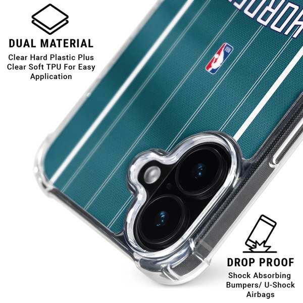 NBA Charlotte Hornets Jersey iPhone 16 Plus Clear Case