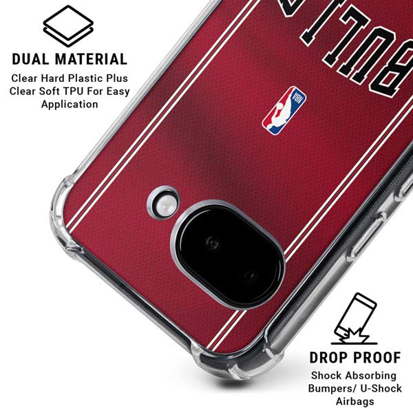 NBA Chicago Bulls Jersey Google Pixel 9a Clear Case