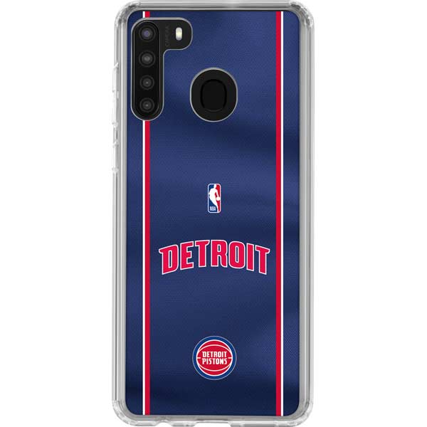 NBA Detroit Pistons Jersey Galaxy A21 Clear Case