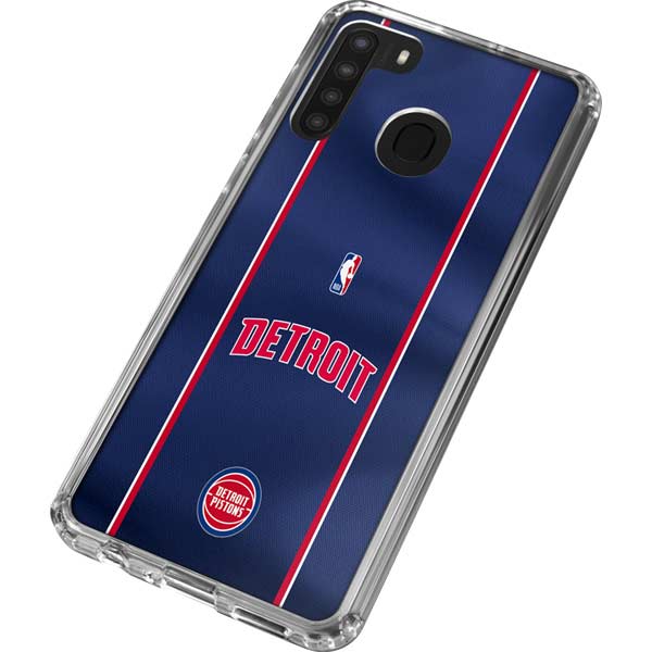 NBA Detroit Pistons Jersey Galaxy A21 Clear Case