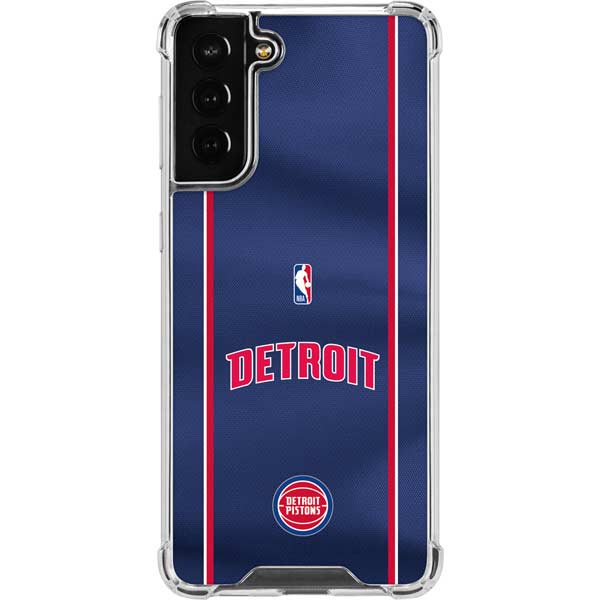 NBA Detroit Pistons Jersey Galaxy S21 FE Clear Case