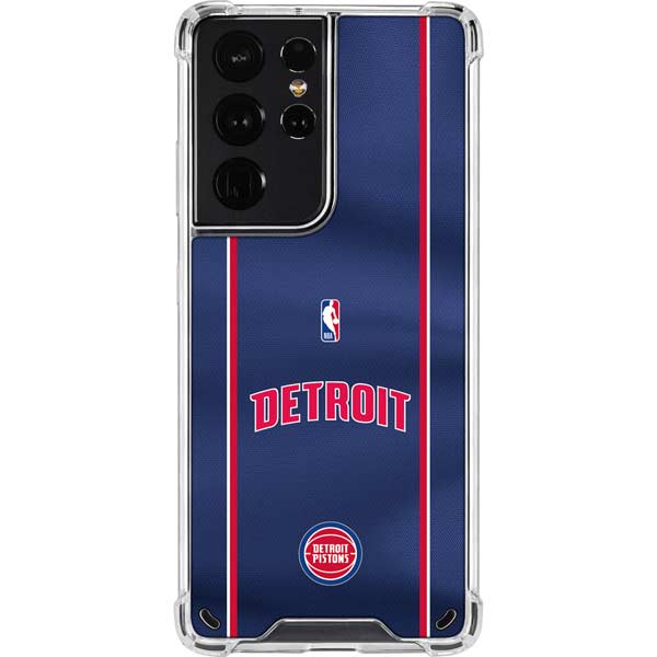 NBA Detroit Pistons Jersey Galaxy S21 Ultra 5G Clear Case