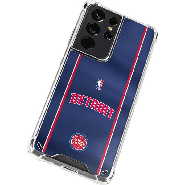 NBA Detroit Pistons Jersey Galaxy S21 Ultra 5G Clear Case