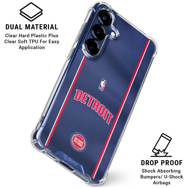 NBA Detroit Pistons Jersey Galaxy S25 Plus Clear Case