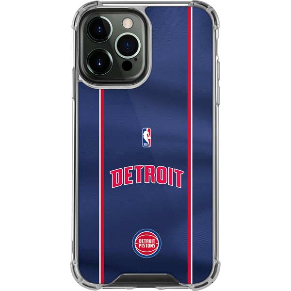 NBA Detroit Pistons Jersey iPhone 14 Pro Max Clear Case