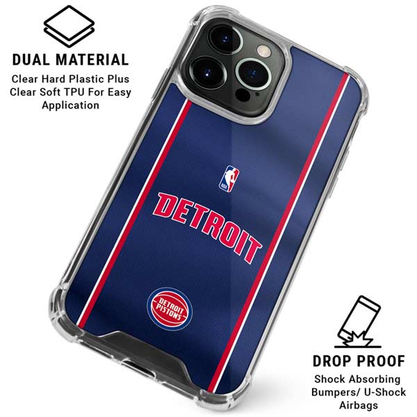 NBA Detroit Pistons Jersey iPhone 15 Pro Max Clear Case