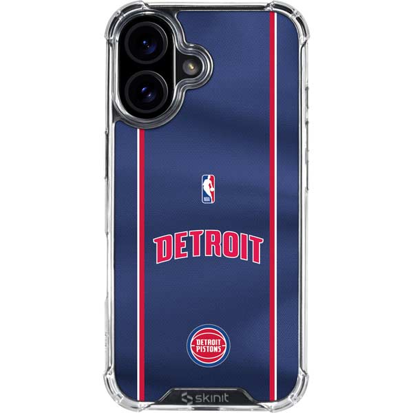 NBA Detroit Pistons Jersey iPhone 16 Plus Clear Case