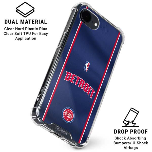 NBA Detroit Pistons Jersey iPhone 16e Clear Case