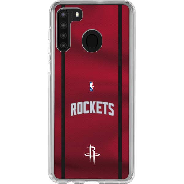 NBA Houston Rockets Jersey Galaxy A21 Clear Case