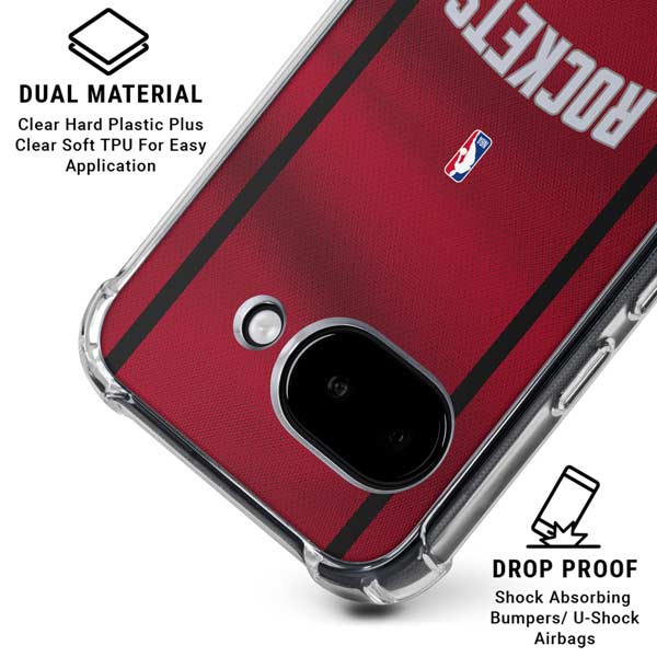 NBA Houston Rockets Jersey Google Pixel 9a Clear Case