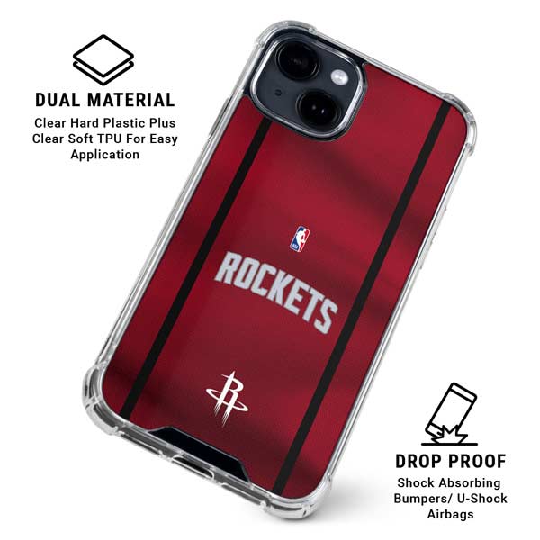 NBA Houston Rockets Jersey iPhone 15 Plus Clear Case