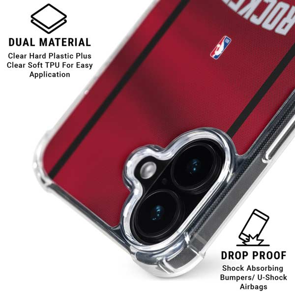 NBA Houston Rockets Jersey iPhone 16 Plus Clear Case