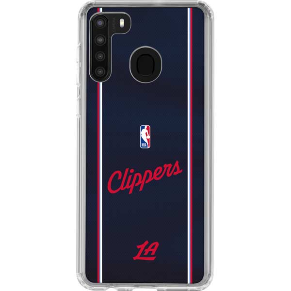 NBA LA Clippers Jersey Galaxy A21 Clear Case