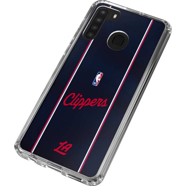 NBA LA Clippers Jersey Galaxy A21 Clear Case