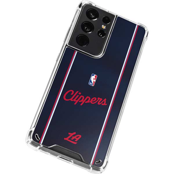 NBA LA Clippers Jersey Galaxy S21 Ultra 5G Clear Case