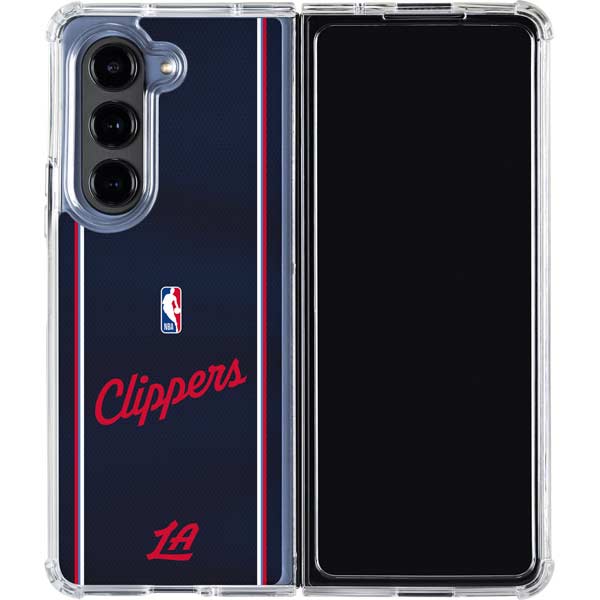 NBA LA Clippers Jersey Galaxy Z Fold5 5G Clear Case