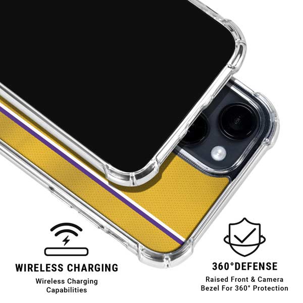 NBA Los Angeles Lakers Jersey iPhone 15 Plus Clear Case