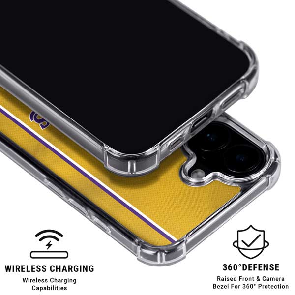 NBA Los Angeles Lakers Jersey iPhone 16 Plus Clear Case