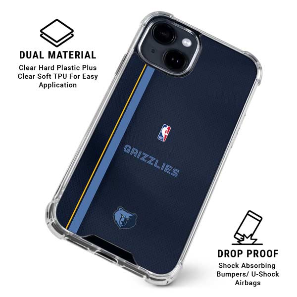 NBA Memphis Grizzlies Jersey iPhone 15 Plus Clear Case