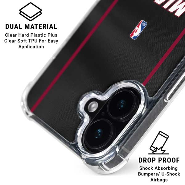 NBA Miami Heat Jersey iPhone 16 Plus Clear Case